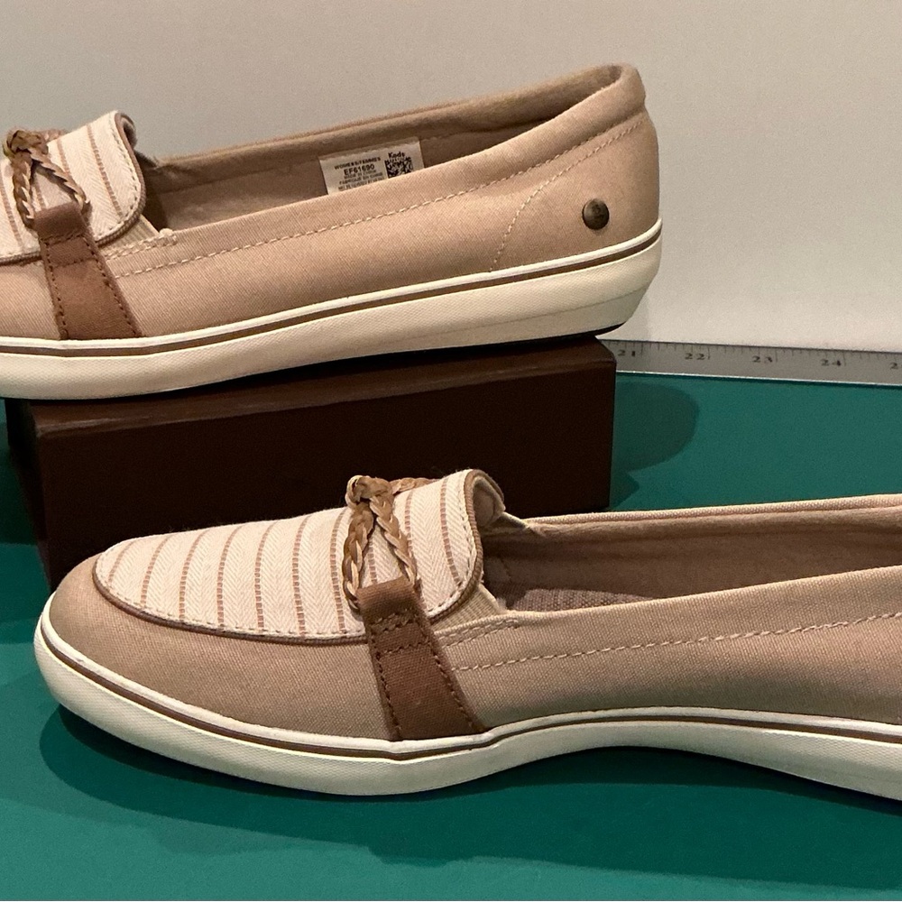 Grasshoppers Striped Loafers Women's Flats - Tan and Cream Size 9 - Picture 3 of 6